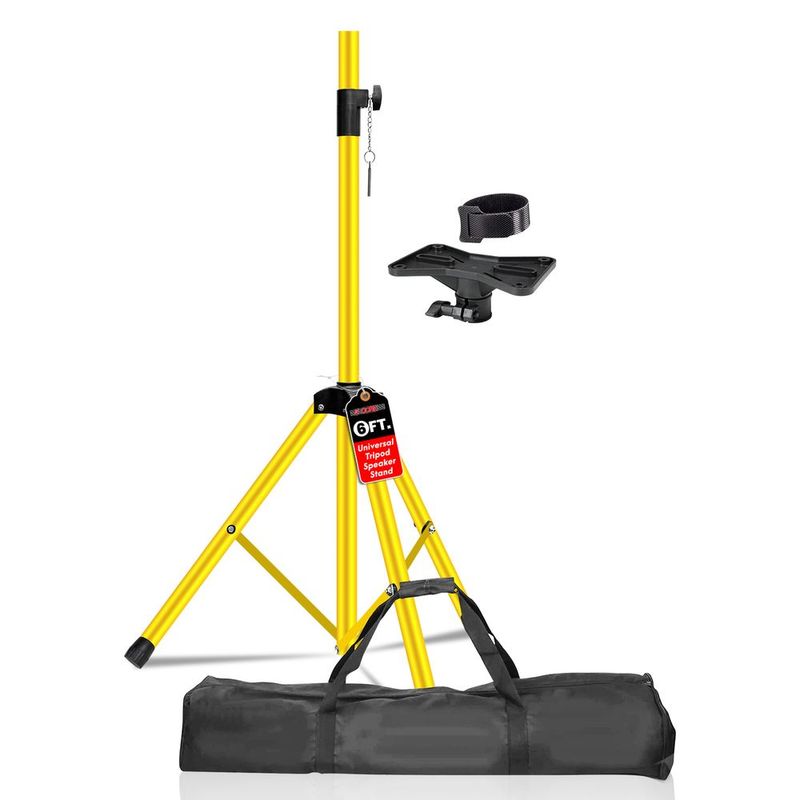 5 Core Speaker Stand Tripod Floor Heavy Duty Adjustable Up To 72 Inch DJ Studio Monitor Stands Pole Mount - SS HD YLW BAG_voghion.com