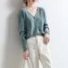 Women's Cardigan Jacket New Spring And Autumn V-Neck Striped Thin Long Sleeve Knitted Short Loose Outer Sweater_voghion.com
