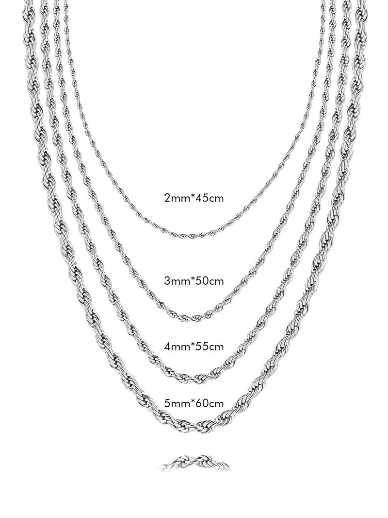 Collana in acciaio inossidabile intrecciato con placcatura elettrolitica sotto vuoto in oro vero, cubana, in titanio, catena da uomo Hip Hop_voghion.com