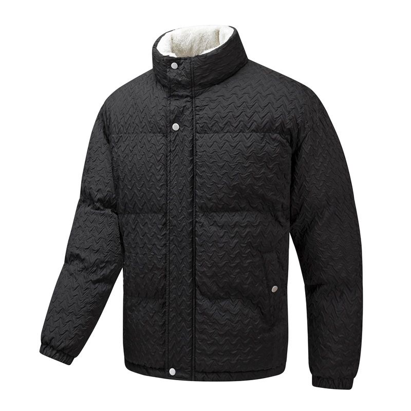 Roupas masculinas casaco de algodão com gola alta para inverno quente casaco masculino plus veludo grosso casaco acolchoado quente_voghion.com