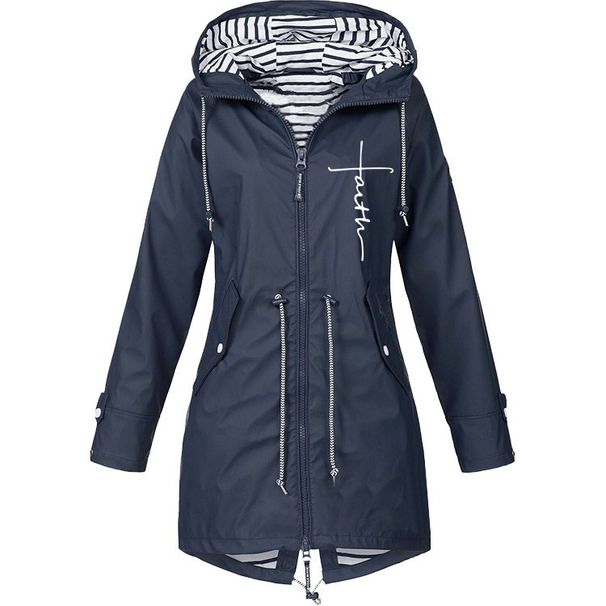 Wasserdichter Regenmantel für Damen, lässig, Basic, Outdoor, Trench, leichte Jacken mit Kordelzug, Wanderkleidung für Damen_voghion.com