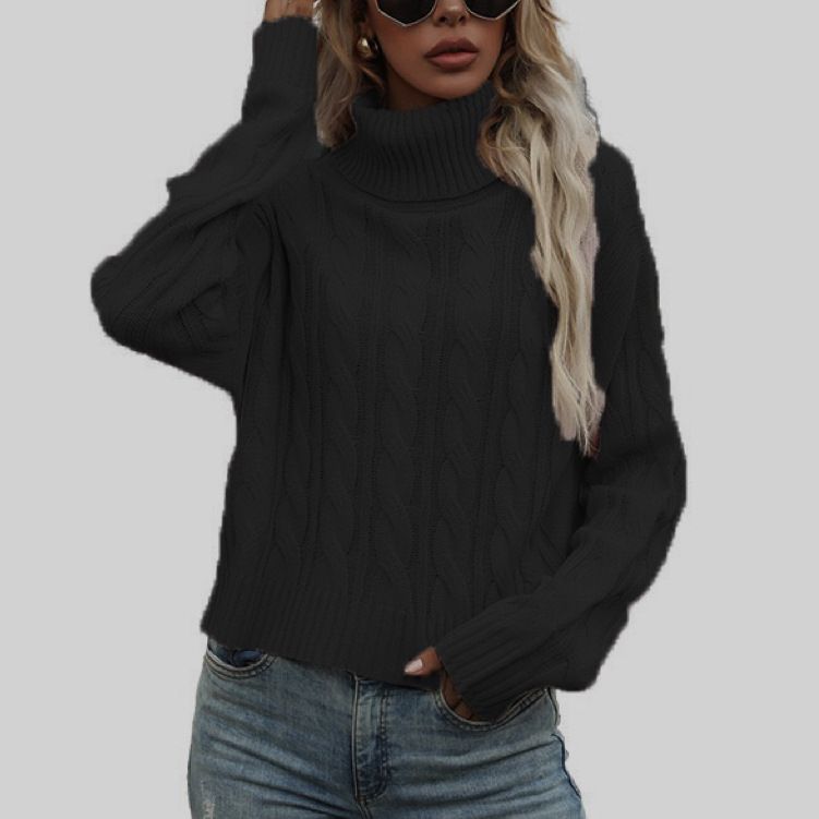 Gestrickter Damen-Pullovermantel mit Revers_voghion.com