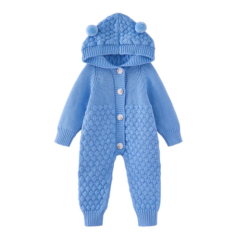 Baby Kapuzenpullover Strickpullover Frühling und Herbst Jungen und Mädchen Pullover Reine Baumwolle Krabbelkleidung Säuglingsoverall Winter_voghion.com