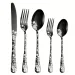 20-Piece Black Cutlery Set - Steak Knife, Fork, Dessert Spoon_voghion.com