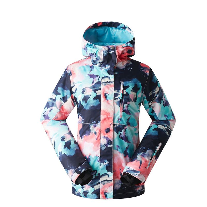 Women's ski jacket windproof waterproof clip cotton warm outdoor camouflage plus size snow jacket_voghion.com