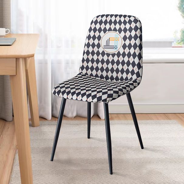 Coprisedie elasticizzati a quadri moderni – Coprisedie avvolgenti per sedie con schienale a cucchiaio e forme irregolari, in morbido poliestere, antiscivolo e resistenti_voghion.com
