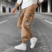 Modische Cargo-Jogginghose für Herren mit mehreren Taschen, lockere Passform, atmungsaktiv, lange Hose mit Kordelzug und Bündchen_voghion.com