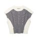 Women's clothing 2024 autumn and winter new versatile drawstring patterned knitted vest_voghion.com