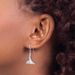 Sterling Silver Rhodium-plated Polished Whale Tail Dangle Earrings_voghion.com