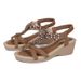 Women's fashion sweet sandals women's flower rhinestone large size wedges beach shoes_voghion.com