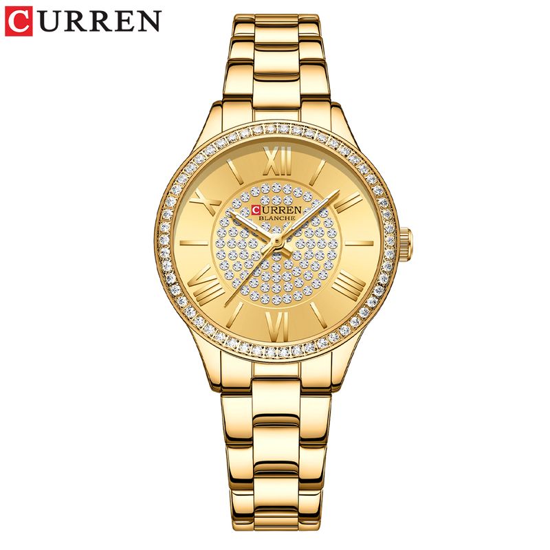 CURREN Brand Ladies Elegant Watch Fashion Luxury Stainless Steel Simple Business Diamond Waterproof Luminous Clock_voghion.com