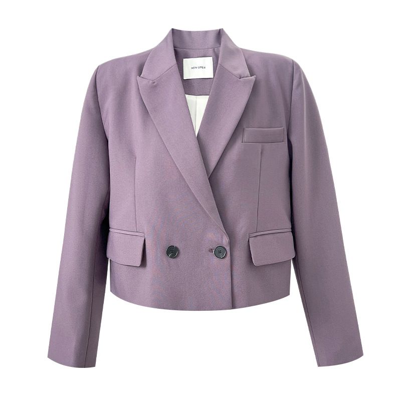 Women's Clothing casual short double breasted autumn solid color _voghion.com