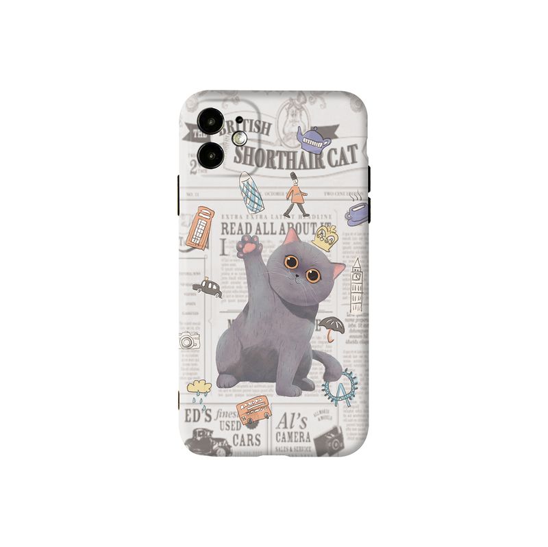 Unbeatable Quality Original British Shorthair Blue Cat Retro Cute Applicable Mobile Phone Shell For IPhone 13 Plusiphone14promax12xrxs_voghion.com