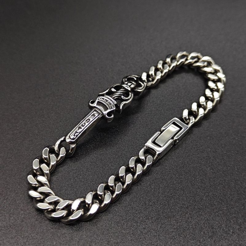 Mode Crook Schwert Persönlichkeit gebogen Tag kubanischen mutigen Herrenarmband_voghion.com