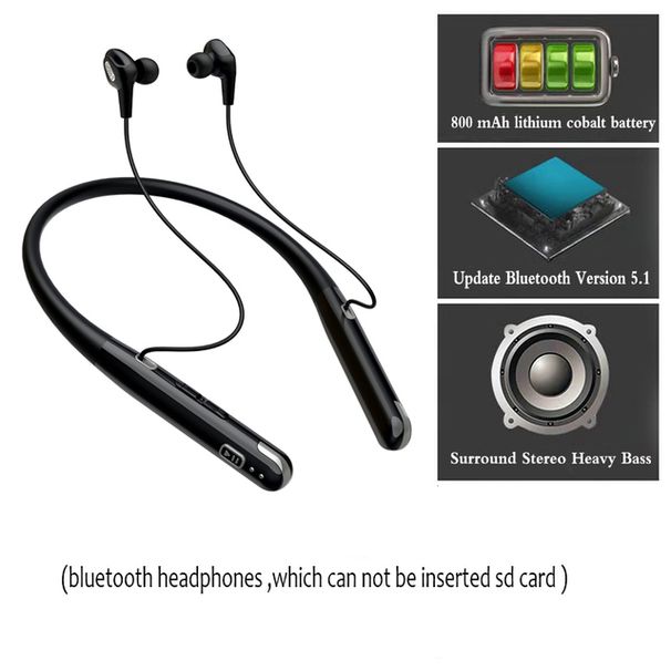 Draadloze hoofdtelefoon 88h sport oordopjes Fone Bluetooth V5.1 met microfoon nekband bas stereo headset SD TF-kaart voor XiaoMi_voghion.com