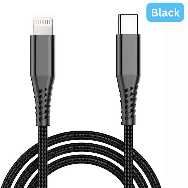 Hochleistungs-umsponnenes PD-Schnellladegerät-Kabel USB C zum iPhone-Kabel 14 13 12 11 X 8 7_voghion.com