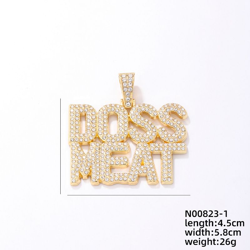 Exaggerated Hip Hop Street Style Personalized Fashion English Internet Popular Light Luxury Simple Joker Pendant_voghion.com
