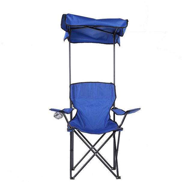 Chaise de plage portable avec parasol et auvent, chaise de pique-nique pliante pour loisirs_voghion.com
