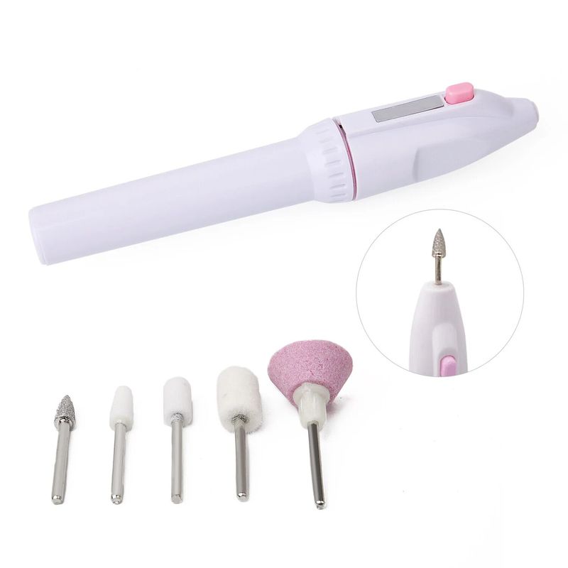 6 i 1 elektrisk kunstværktøjssæt med cookieben, poleringspen, fil, manicure, salon, designer, output_voghion.com