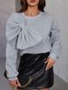 Women's With High-End Feel, European Style, Loose Fit, Slimming, Bowknot, Long Sleeve Sweatshirt For Spring And Autumn_voghion.com