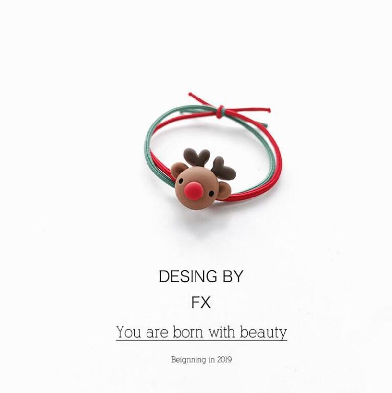 Christmas gift Cardboard Christmas holster simple small leather band to send bestie hair circle mori tie hair rope hair accessories_voghion.com
