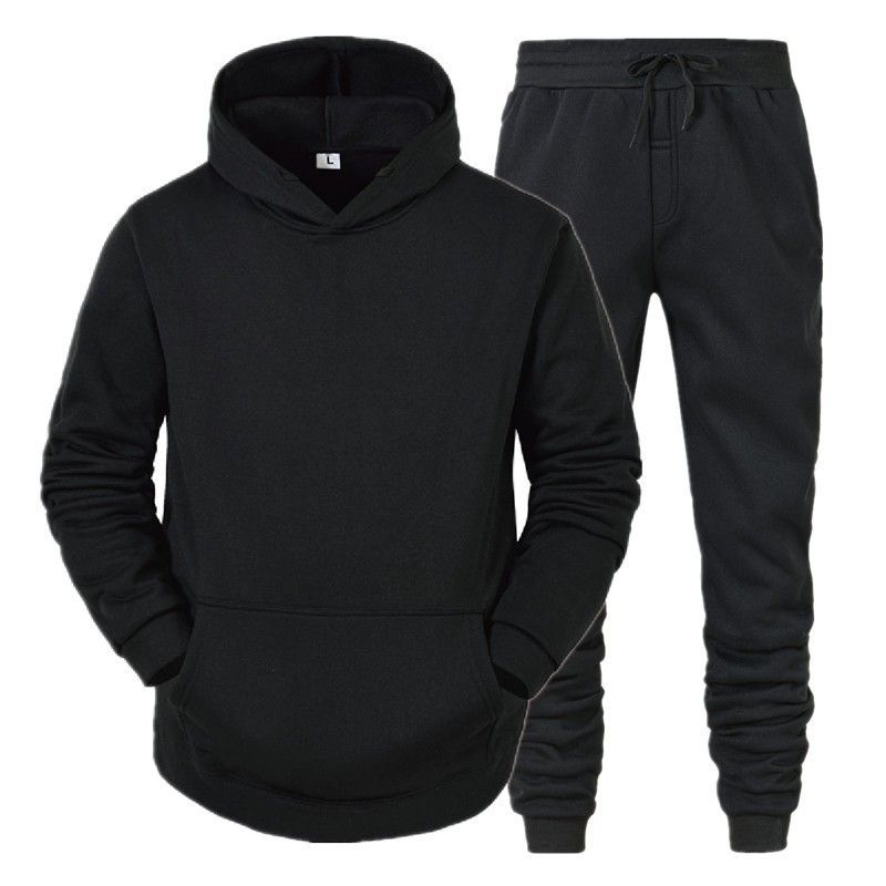 Unisex Fleece-Hoodie und Jogger-Set – Pullover aus weicher Baumwollmischung mit Tasche, lässige Loungewear für Männer und Frauen_voghion.com