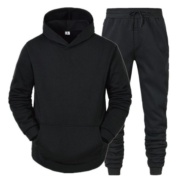 Unisex Fleece-Hoodie und Jogger-Set – Pullover aus weicher Baumwollmischung mit Tasche, lässige Loungewear für Männer und Frauen_voghion.com