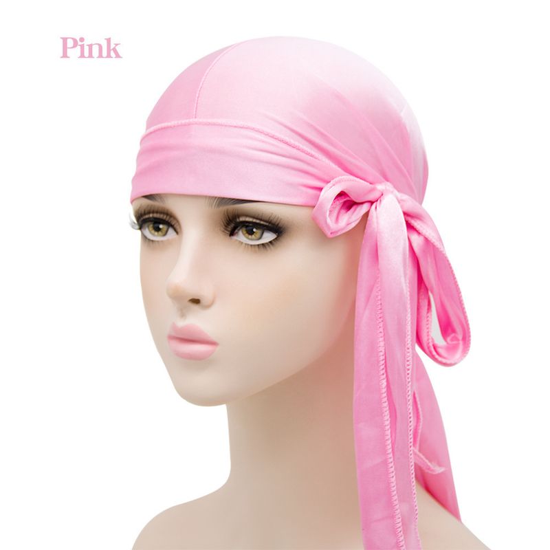 Silky Satin Durag - Long Tail Pirate Style Head Wrap (Breathable & Shiny Unisex Hair Protection Adjustable Knot 100% Polyester Fashion Accessory)​_voghion.com