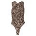 New Women's Fashion Leopard Print Asymmetric Slim Fit Pleated Mesh Jumpsuit Shorts_voghion.com