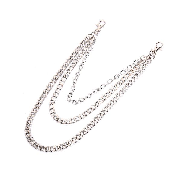 SICAK 3 Katmanlı Paslanmaz Çelik Erkek Pantolon Pantolon Cüzdan Kemer Halka Zincir Punk Anahtarlık_voghion.com