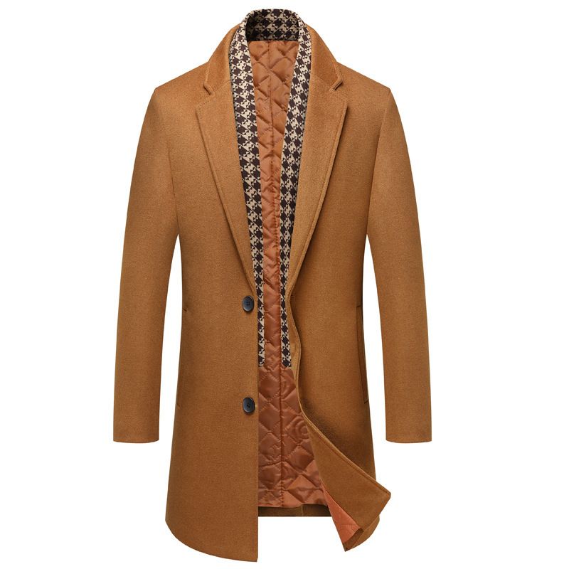 Herenjas van hoogwaardige wolmix - Klassieke winterjas voor zakelijke gelegenheden (grijs, zwart, licht kameel, donker kameel)_voghion.com