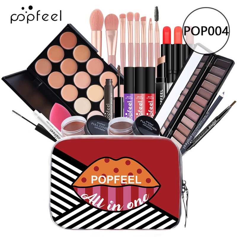 Make-up-Sets Concealer Lidschatten Make-up-Pinsel Rot Kombination Platte Geschenk-Box Kosmetik_voghion.com