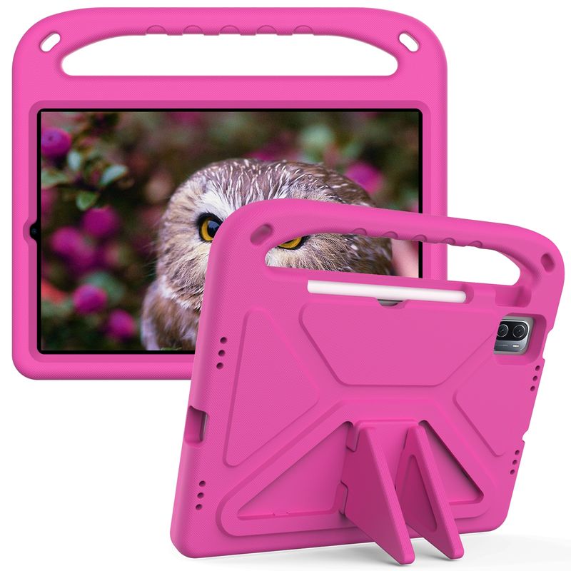 For Xiaomi Pad 5 / Pad 5 Pro Handle Portable EVA Shockproof Tablet Case with Triangle Holder(Black)_voghion.com