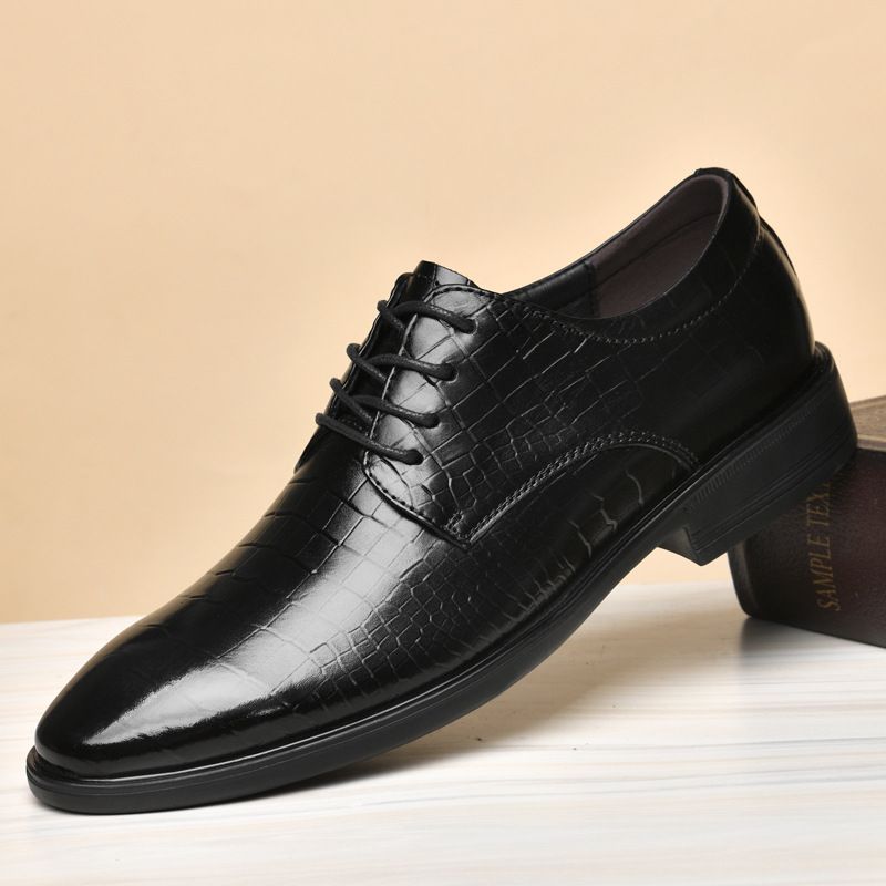 2108 Sapatos masculinos formais de couro, casuais para negócios, primavera, cano baixo, estampa de crocodilo, couro bovino, bico fino, para cavalheiros_voghion.com