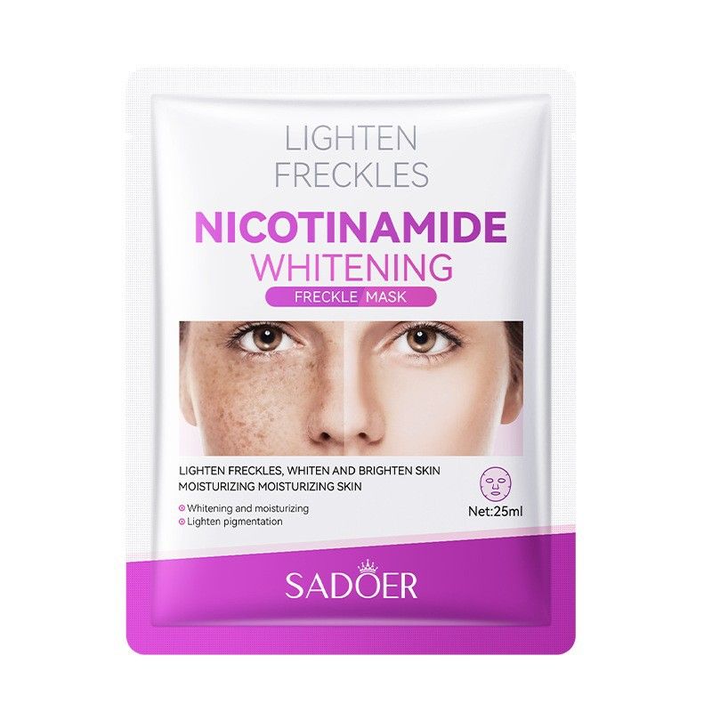 SADOER Niacinamid-Aufhellungs- und Sommersprossenentfernungsmaske, 25 ml, Einzelstück, feuchtigkeitsspendendes und feuchtigkeitsspendendes Serum_voghion.com