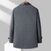 Men's Wool Blend Overcoat With Down Lining, Slim Fit, Double-Breasted, Mid-Length Winter Coat For Dad, Black & Grey_voghion.com
