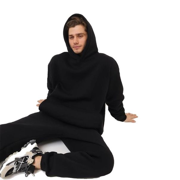 Herren-Kapuzenpullover-Jogging-Set – Fleecegefütterter Kapuzenpullover und Lounge-Hose zum Laufen, fürs Fitnessstudio und als Freizeitkleidung_voghion.com