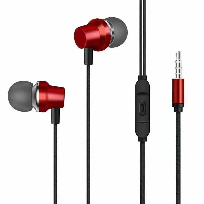 In ear metal wired control and microphone heavy bass mm compatible with Android earphones_voghion.com