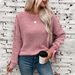 Women's Knit Sweater With Bow Tie Detail - Oversized Casual Long Sleeve Pullover For Fall & Winter_voghion.com