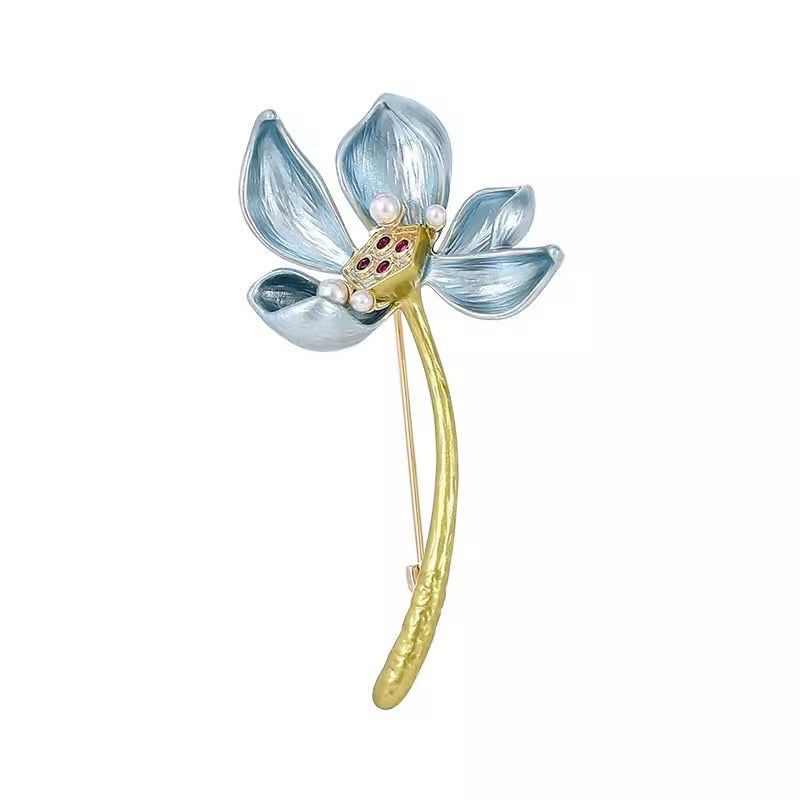 Lotus Brooch High-end Women's Niche Design Sense National Style Elegant Brooch Temperament Pin Clothes Accessories Brooch_voghion.com
