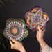 Bohemian Ceramic Dinner Plate Set - Hand-Painted Under Glaze Deep Dish (10.5 Inch, Microwave & Dishwasher Safe)_voghion.com