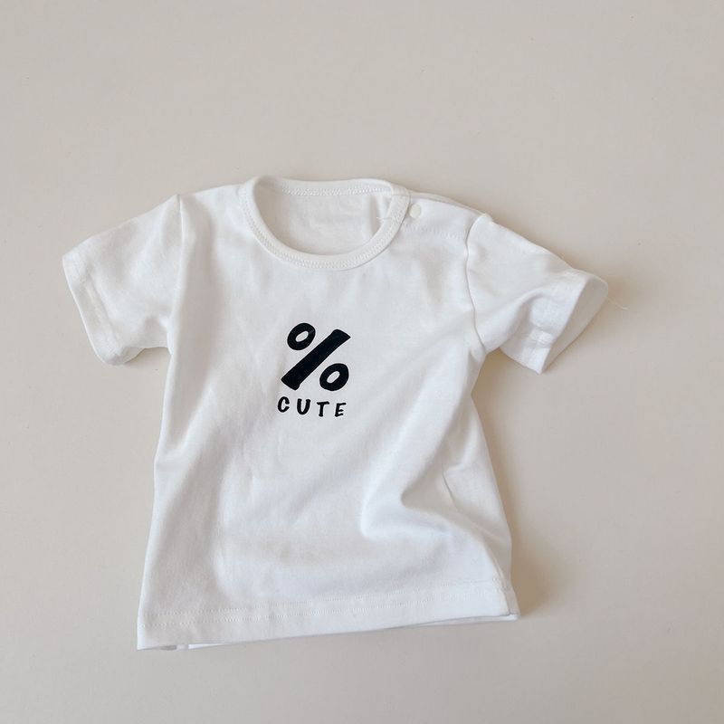 Baby Korean version of the same short sleeved set in summer, stylish for both male and female babies with shoulder_voghion.com