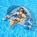 Leaf Shade Inflatable Lounge Chair - Thickened PVC With Canopy & Cup Holder (Stable Floating Seat For Pool Lake & Beach 180cm UV Protection)_voghion.com