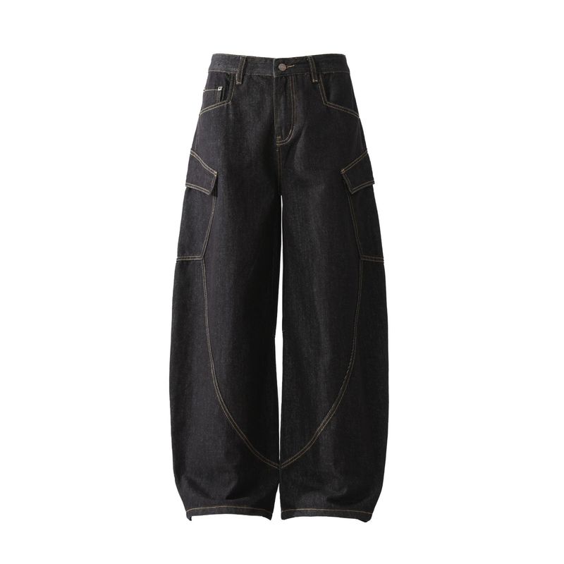 Vêtements pour hommes, mode urbaine, coutures, grandes poches, design, jeans Scimitar, pantalons style Cityboy pour hommes et femmes_voghion.com