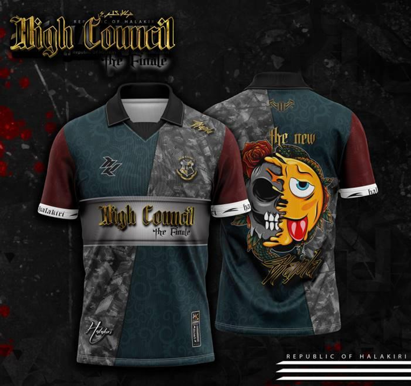 HQ1 Halakiri Jersey High Council HC Das Finale Polo-T-Shirts Lässiges Kurzarm-Sport-T-Shirt Unisex QH1_voghion.com