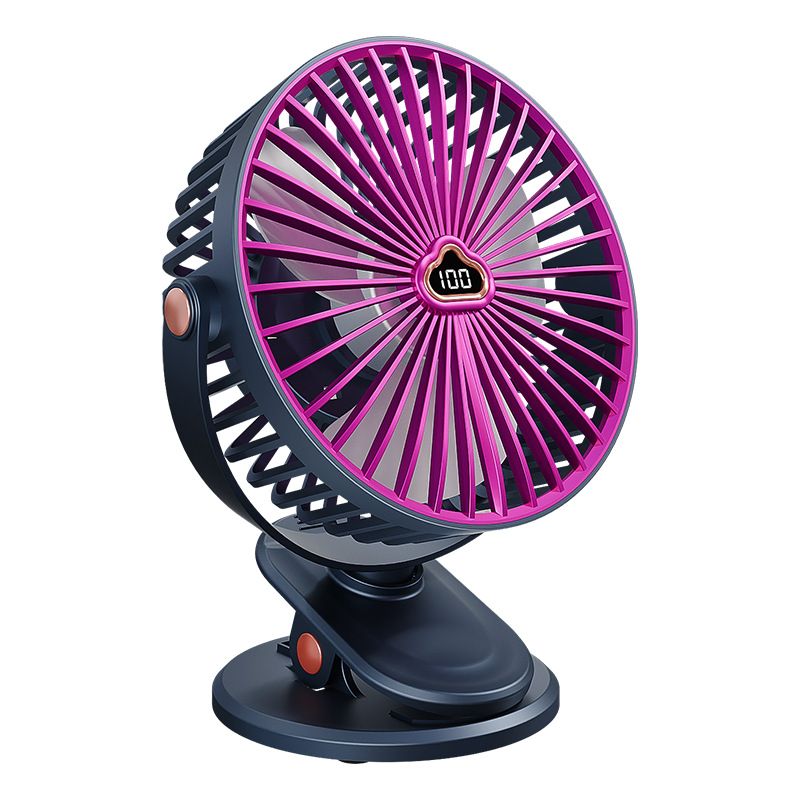 Digital Display Small Student Dormitory Bedside Night Light Clip Fan Office Desktop USB Rechargeable Silent_voghion.com