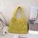 Borsa a mano in corda di cotone color caramella, intrecciata a mano, per donna, con rete traforata, borsa da polso per le vacanze in spiaggia_voghion.com