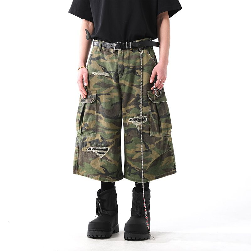 Pantaloni mimetici da uomo Destruction, da uomo e da donna, nuovi marchi di moda estivi, abbigliamento da lavoro, pantaloncini Seven Point_voghion.com