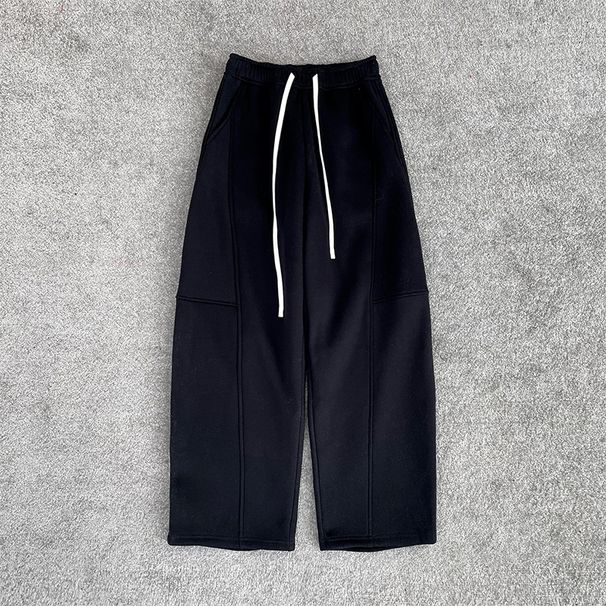 Herenkleding Dames Hoge Taille Fleece-gevoerde Joggingbroek met Trekkoord - Losse Pasvorm Katoenmix Casual Joggingbroek (Wit, Zwart) Maten S/M/L_voghion.com