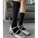 Calf For Women Spring And Autumn Gray Long Miu Style White High Tube Korean Version Solid Color Versatile Leg Socks_voghion.com